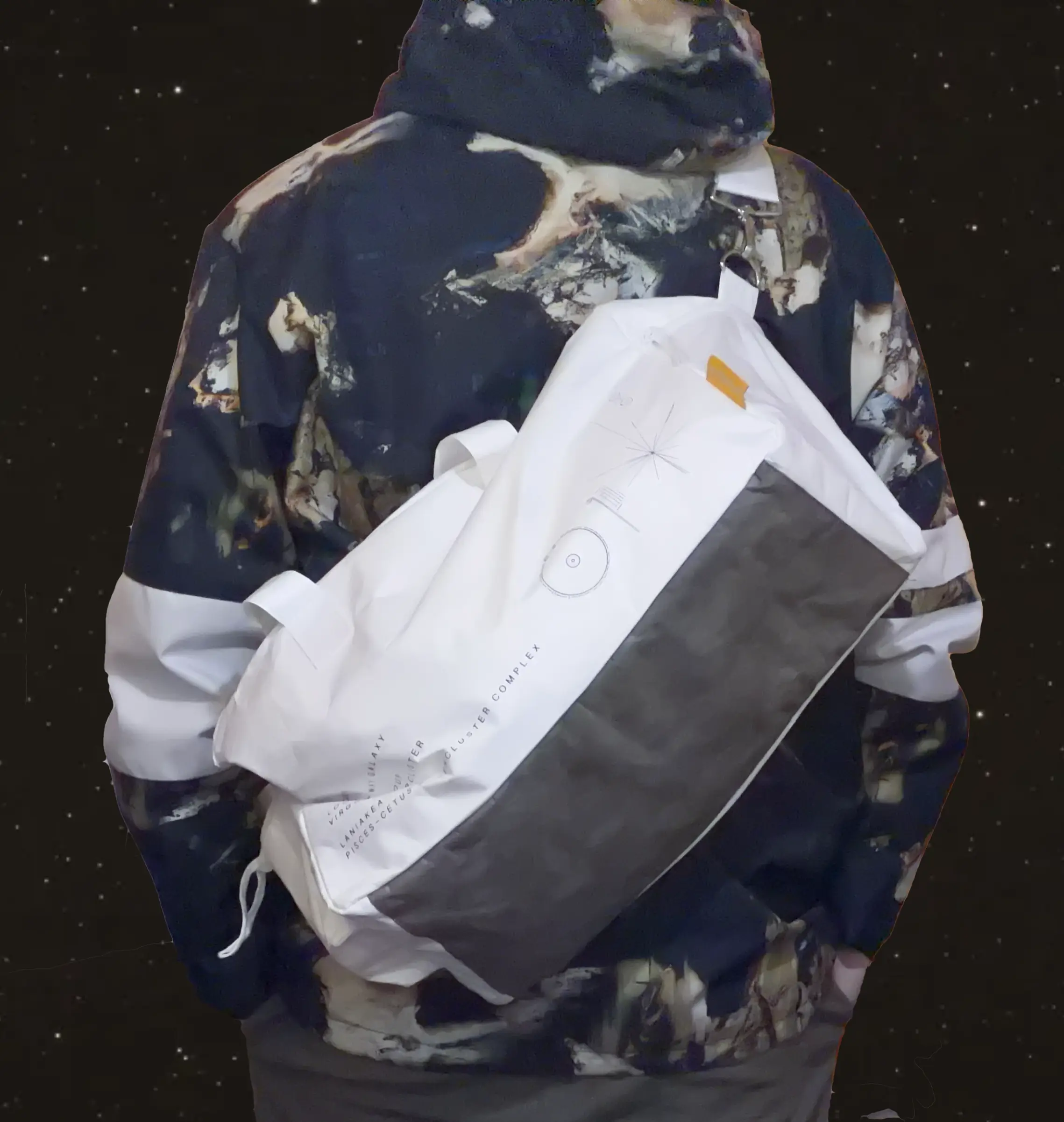 斜め掛けした Moonbag の着用イメージ