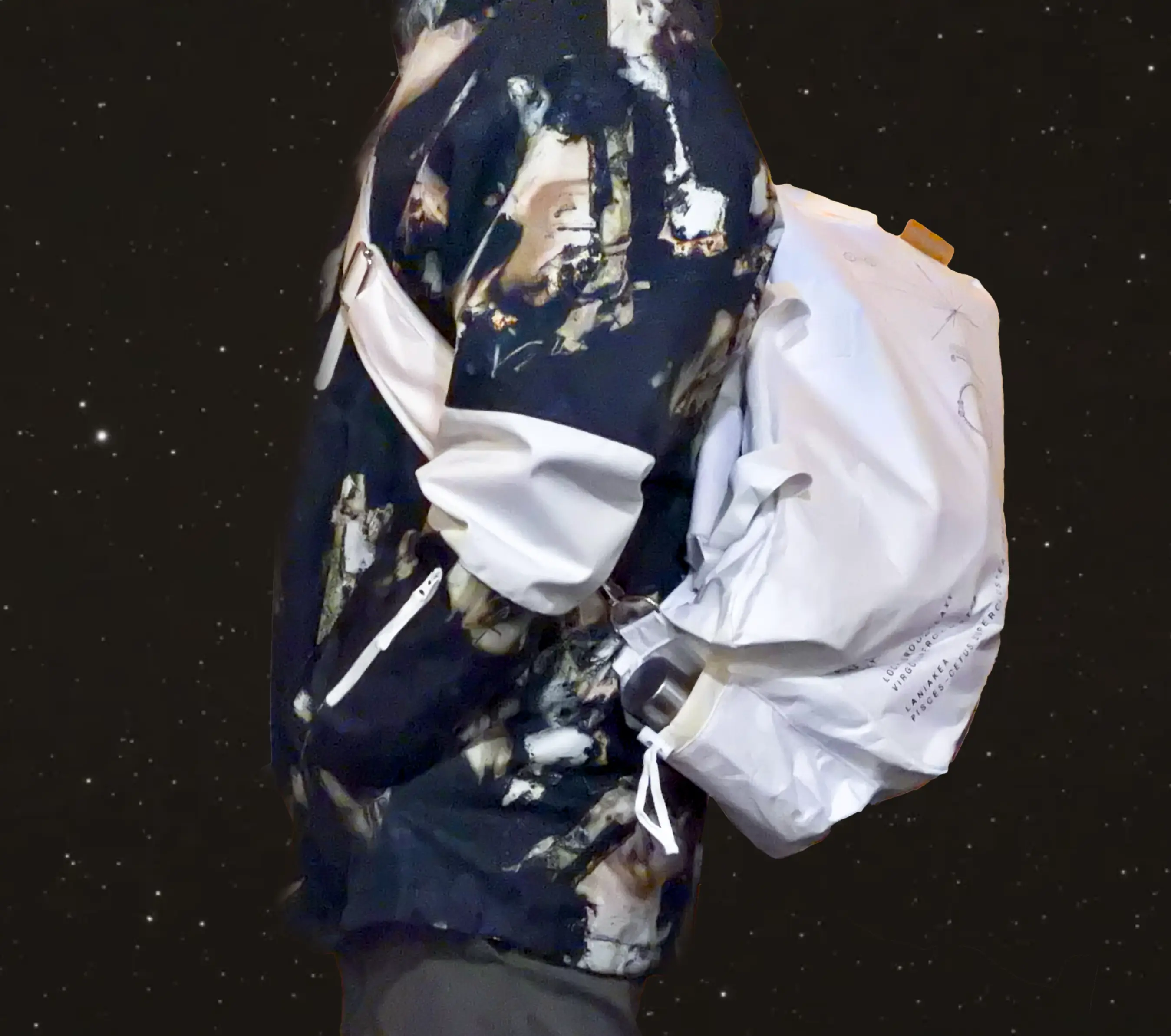 肩に掛けた Moonbag の着用イメージ
