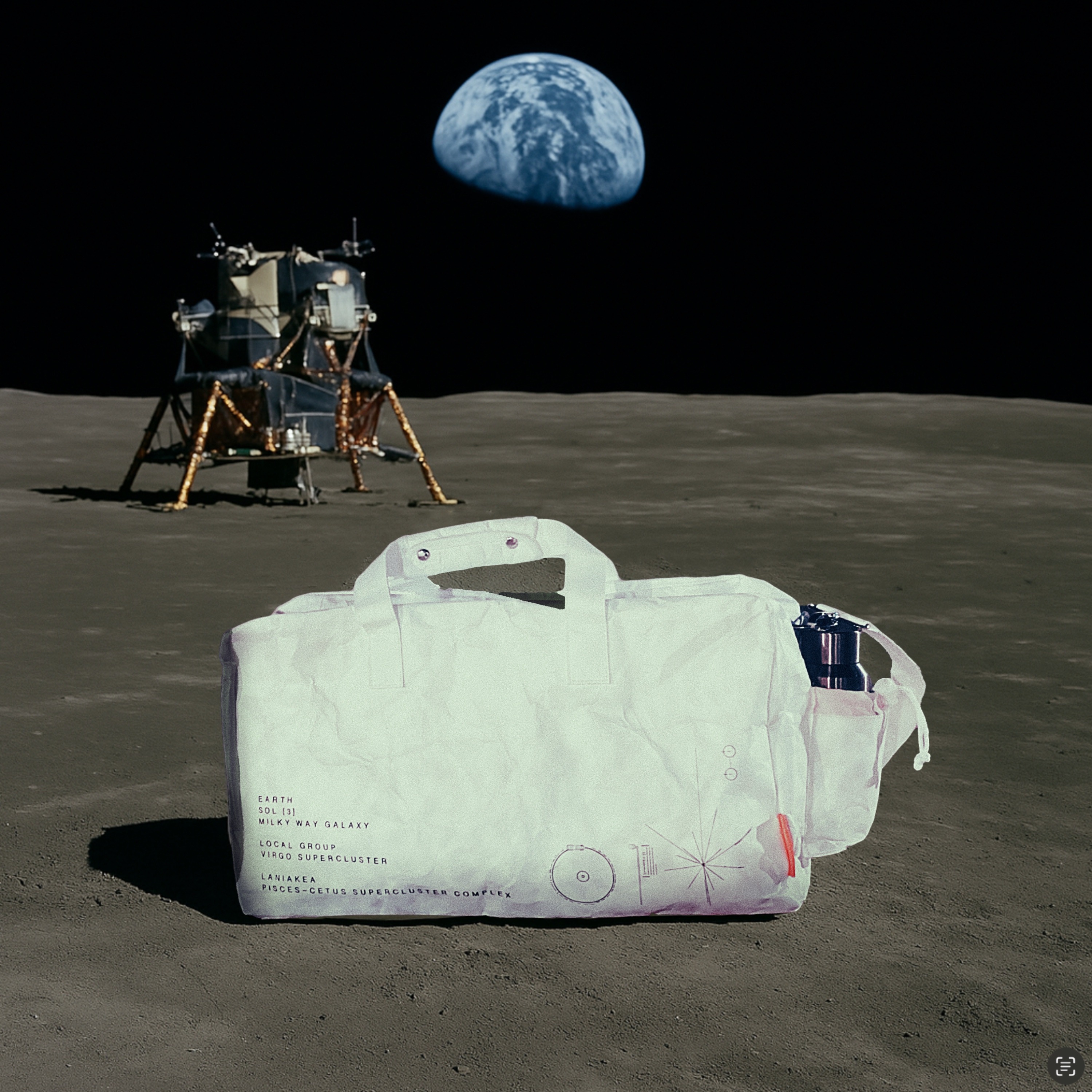 Moon bag floating product shot